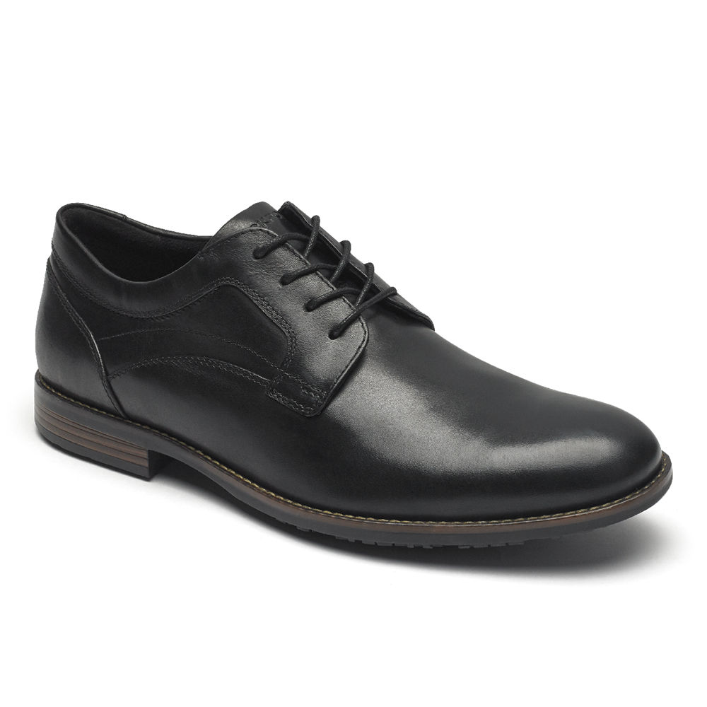 Rockport Mens Dustyn Plain Toe - Oxfords Black - EHX943758